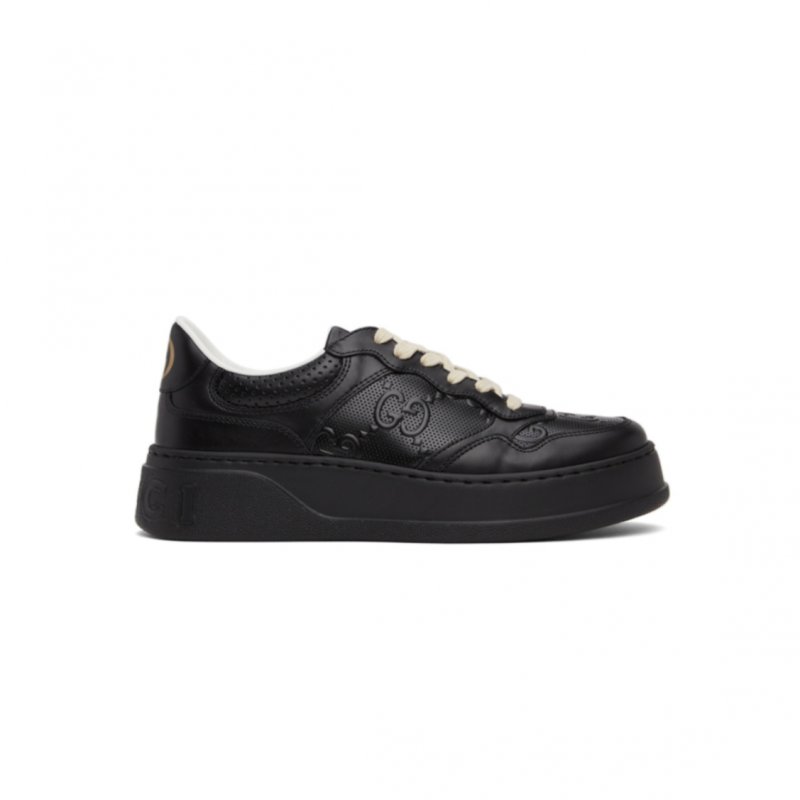 (image for) GUCCI BLACK GG EMBOSSED SNEAKERS 669582