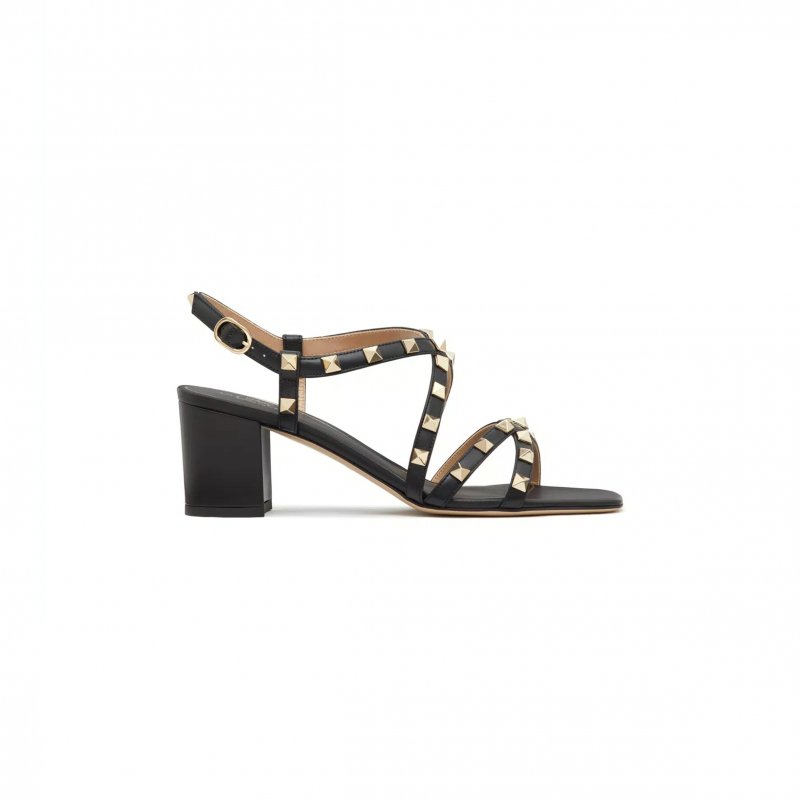 (image for) VALENTINO ROCKSTUD CALFSKIN SANDAL WITH STRAPS 60MM 5W2S0HR7VOD_0NO