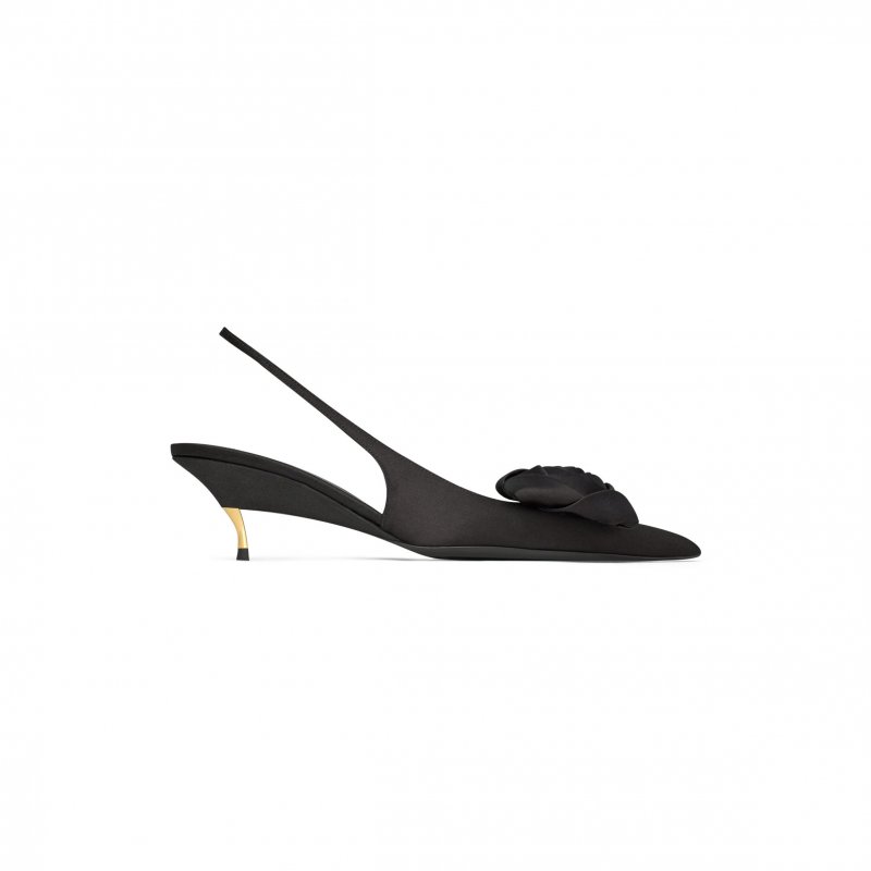 (image for) YSL DAKOTA SLINGBACK PUMPS IN SATIN CREPE 8476609QNAG1000