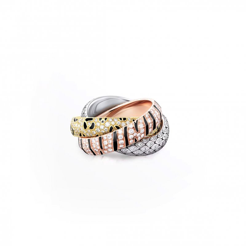 (image for) CARTIER TRINITY RING LACQUER PAVED N4814200