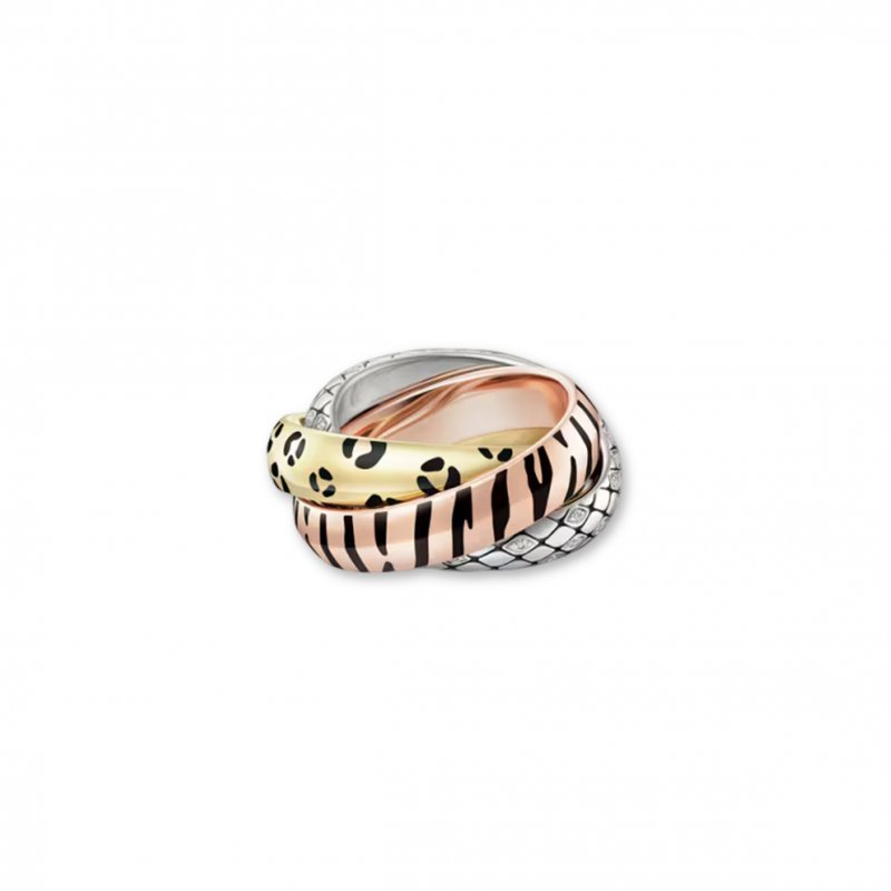 (image for) CARTIER TRINITY RING LACQUER HALF-PAVED B4241700
