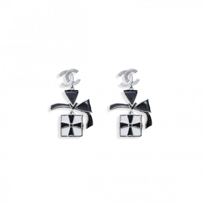 (image for) CHANEL CHRISTMAS EDITION METAL EARRINGS IN BLACK