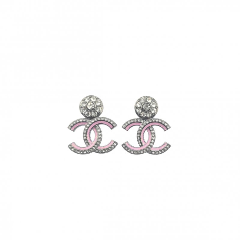 (image for) CHANEL CC RUTHENIUM PINK EARRINGS ABG407