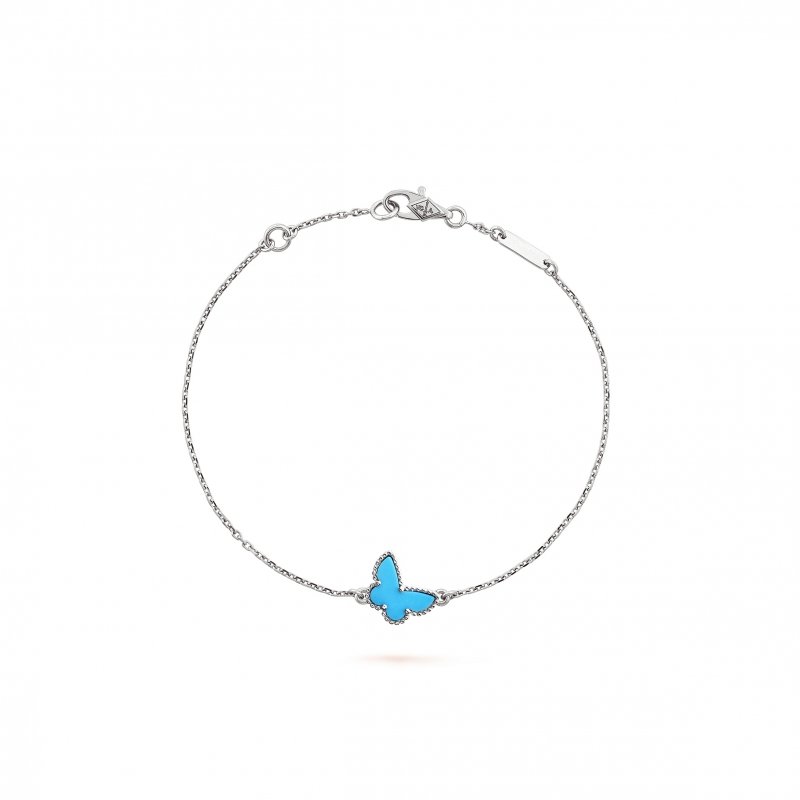 (image for) VAN CLEEF ARPELS SWEET ALHAMBRA BUTTERFLY BRACELET - WHITE GOLD, TURQUOISE VCARF80400