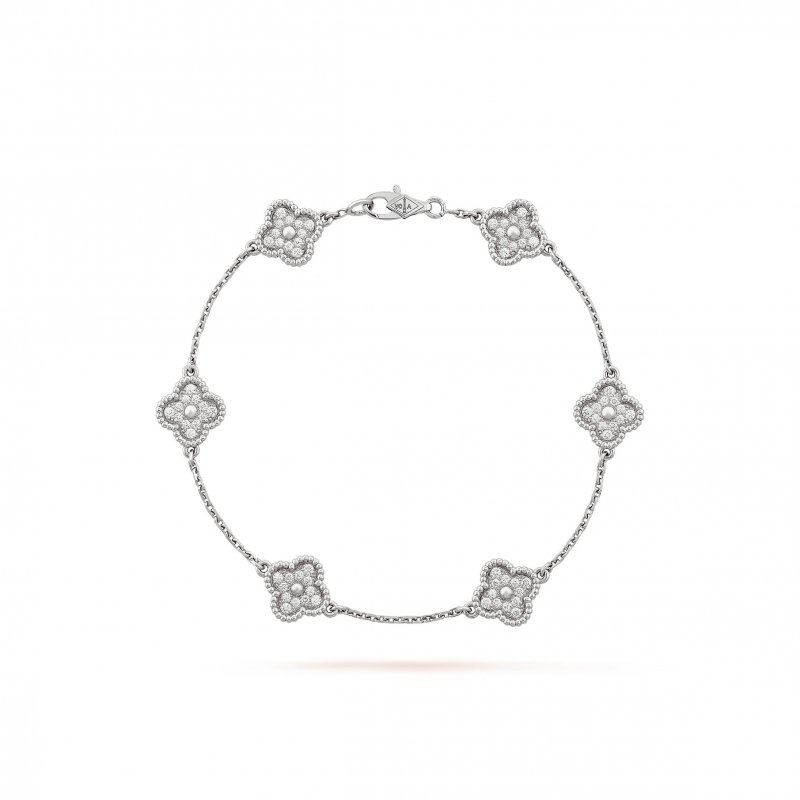 (image for) VAN CLEEF ARPELS SWEET ALHAMBRA BRACELET, 6 MOTIFS - WHITE GOLD, DIAMOND VCARO85700