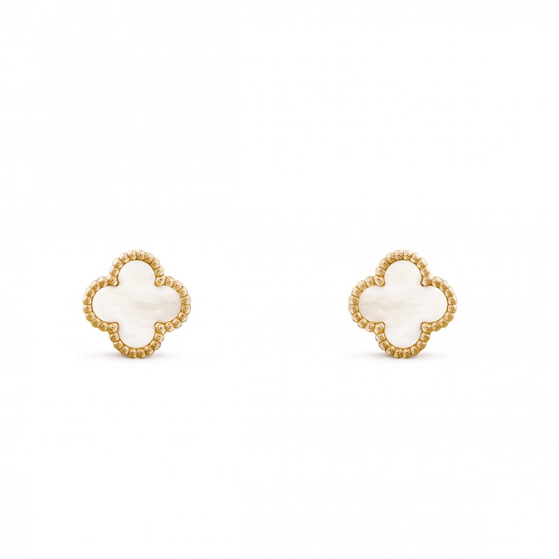 (image for) VAN CLEEF ARPELS SWEET ALHAMBRA EARSTUDS - YELLOW GOLD, MOTHER-OF-PEARL VCARA44800