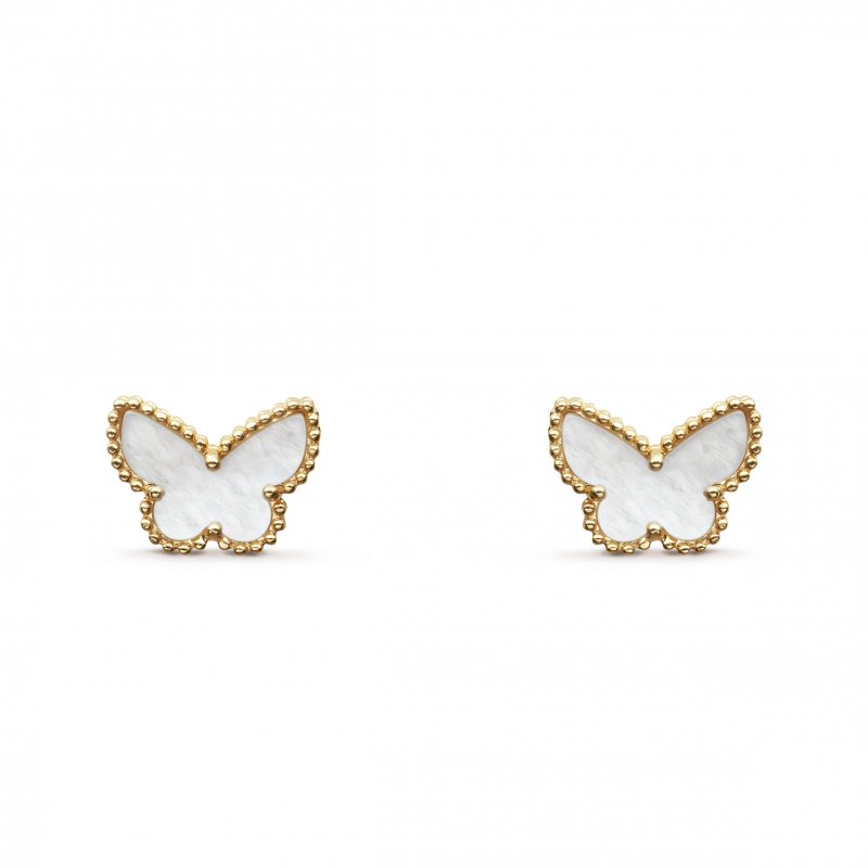 (image for) VAN CLEEF ARPELS SWEET ALHAMBRA BUTTERFLY EARSTUDS - YELLOW GOLD, MOTHER-OF-PEARL VCARN5JM00