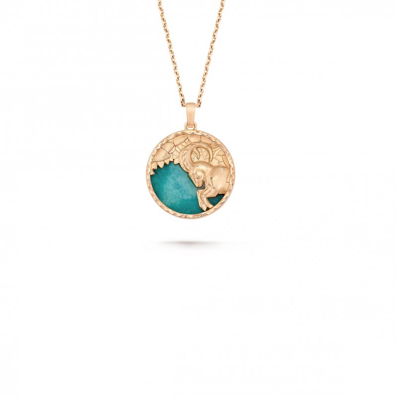 (image for) VAN CLEEF ARPELS ZODIAQUE LONG NECKLACE CAPRICORNI (CAPRICORN) - ROSE GOLD, AMAZONITE VCARP9R900