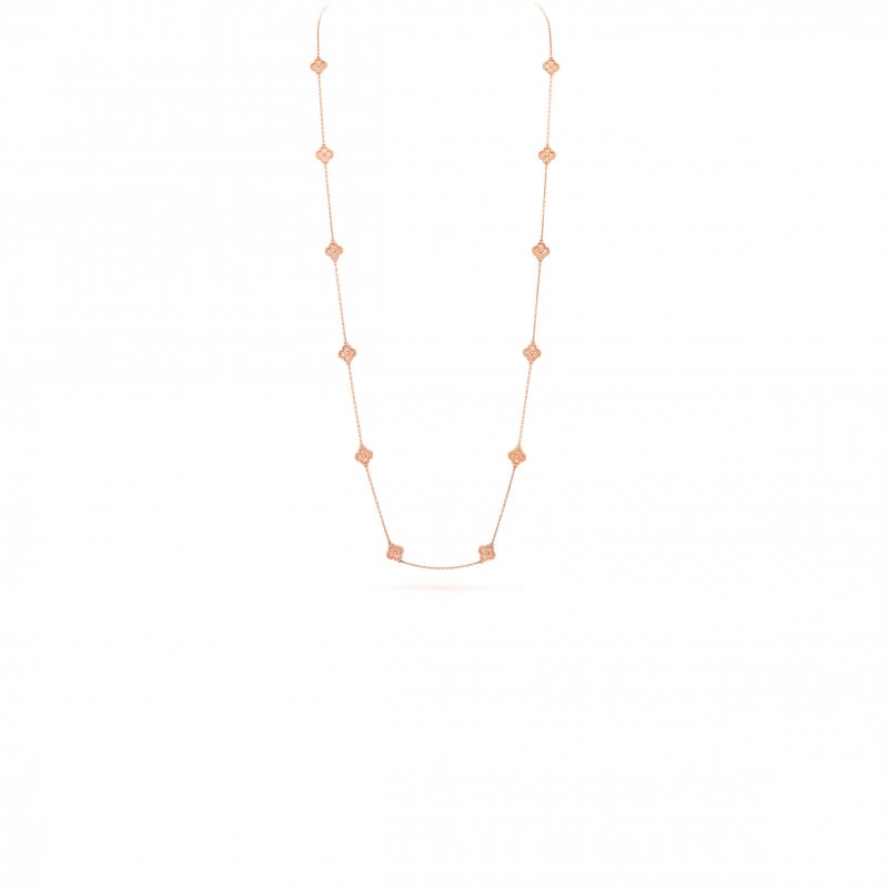 (image for) VAN CLEEF ARPELS SWEET ALHAMBRA LONG NECKLACE, 16 MOTIFS - ROSE GOLD VCARO8DG00