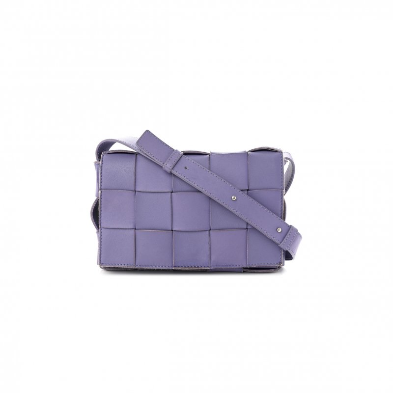(image for) BOTTEGA VENETA LAMBSKIN INTRECCIO CASSETTE CROSSBODY BAG WISTERIA (23*15*5.5cm)