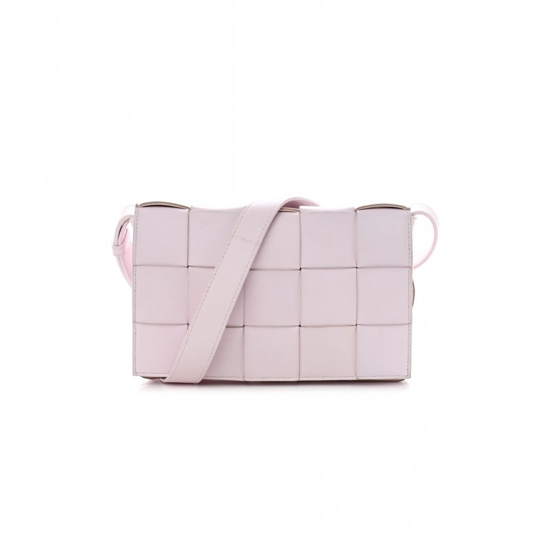 (image for) BOTTEGA VENETA LAMBSKIN MAXI INTRECCIATO CASSETTE CROSSBODY BAG BLISS WASHED (23*15*5.5cm)