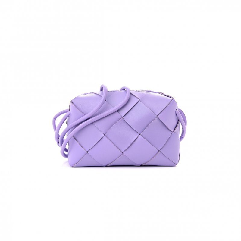 (image for) BOTTEGA VENETA LAMBSKIN MAXI INTRECCIATO SMALL CASSETTE CAMERA BAG WISTERIA (22*17*7cm)