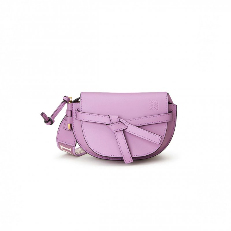 (image for) LOEWE MINI GATE DUAL BAG IN SOFT CALFSKIN AND JACQUARD A650N46X13-654 (21*12.5*9.5cm)