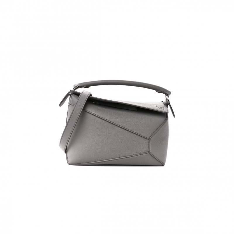 (image for) LOEWE SOFT GRAINED CALFSKIN SMALL PUZZLE EDGE BAG PEARL GREY (24*16.5*10.5cm)