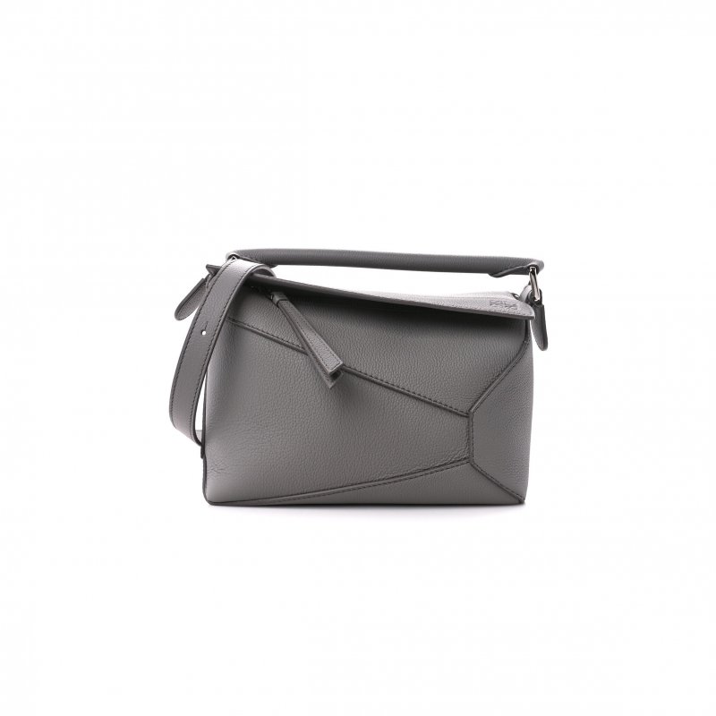 (image for) LOEWE SOFT GRAINED CALFSKIN SMALL PUZZLE EDGE BAG PEARL GREY (24*16.5*10.5cm)