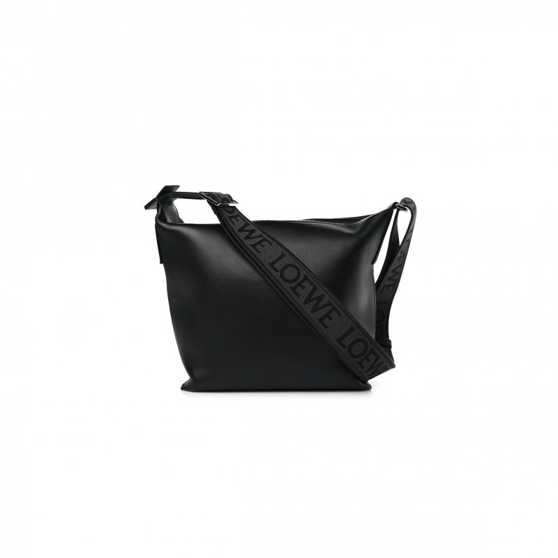 (image for) LOEWE SUPPLE SMOOTH CALFSKIN JACQUARD SMALL CUBI BAG BLACK (23*21*11cm)