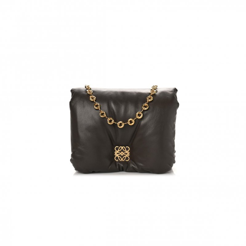 (image for) LOEWE LAMBSKIN GOYA PUFFER BAG DARK CHOCOLATE (23*17*8cm)