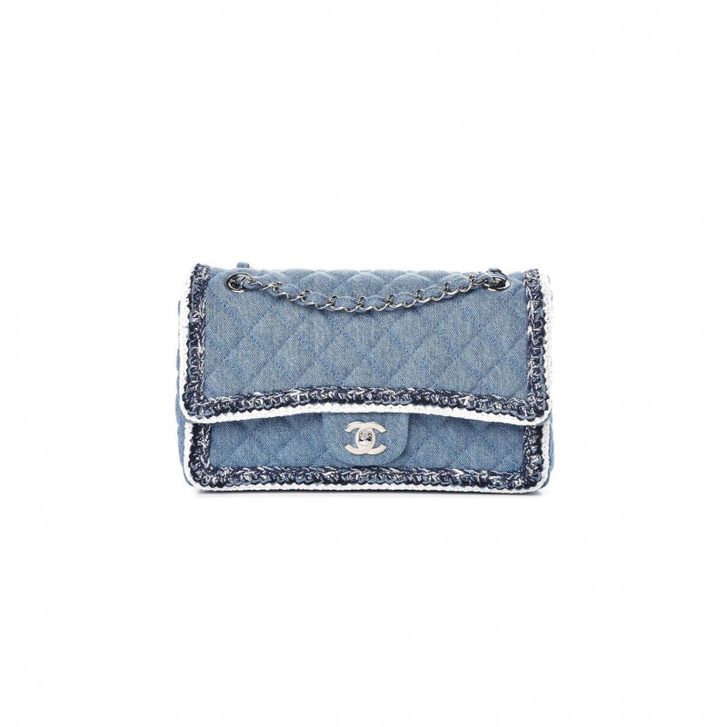 (image for) CHANEL MASTER DENIM BRAIDED MEDIUM FLAP BAG LIGHT BLUE 362059 (25*15*7cm)