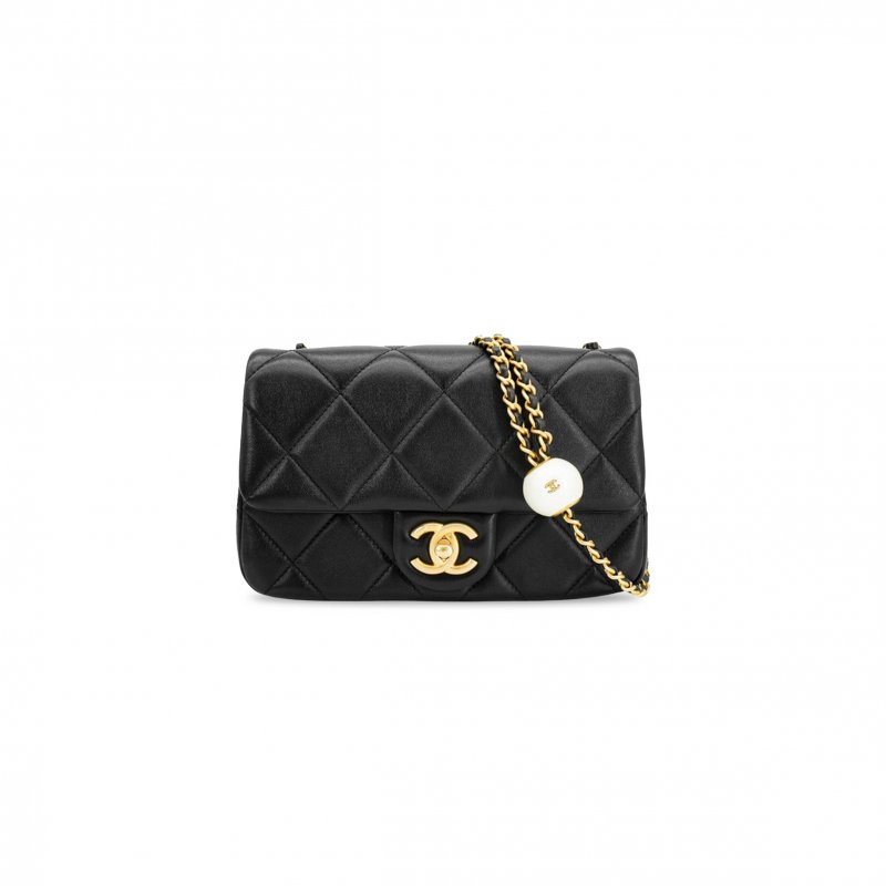 (image for) CHANEL MASTER DOUBLE PEARL ADJUSTABLE CHAIN FLAP BAG AS4861 (20.5*13*6.5cm)