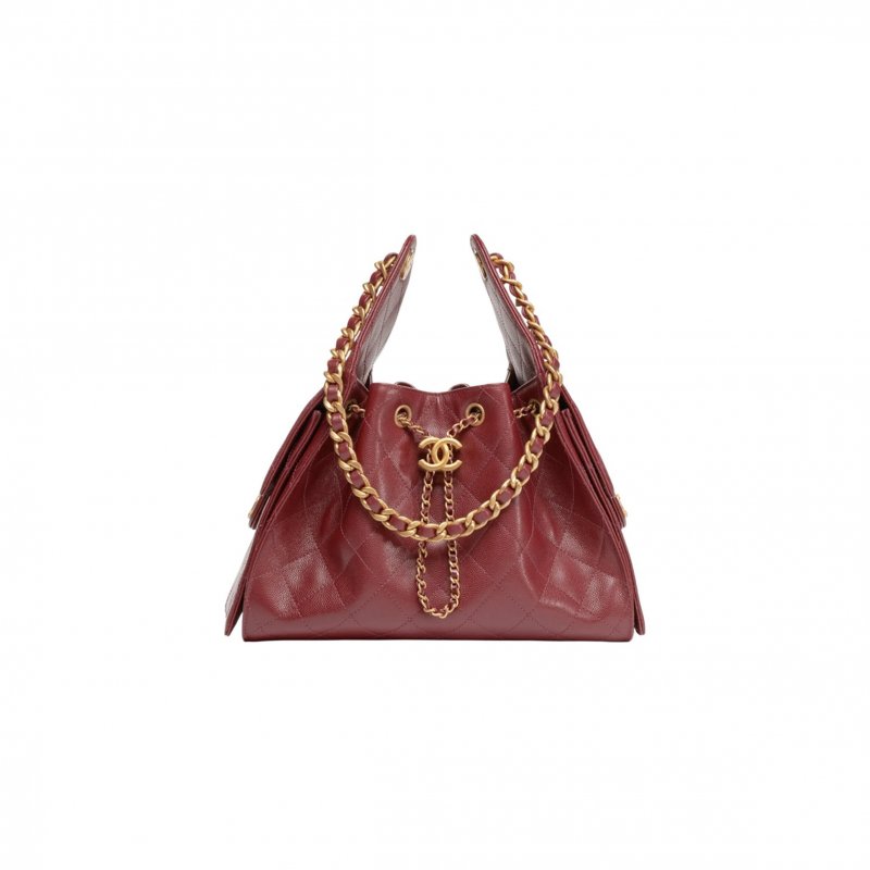 (image for) CHANEL 25 SMALL HANDBAG CAVIAR LEATHER BURGUNDY AS5293 (30*26*14cm)