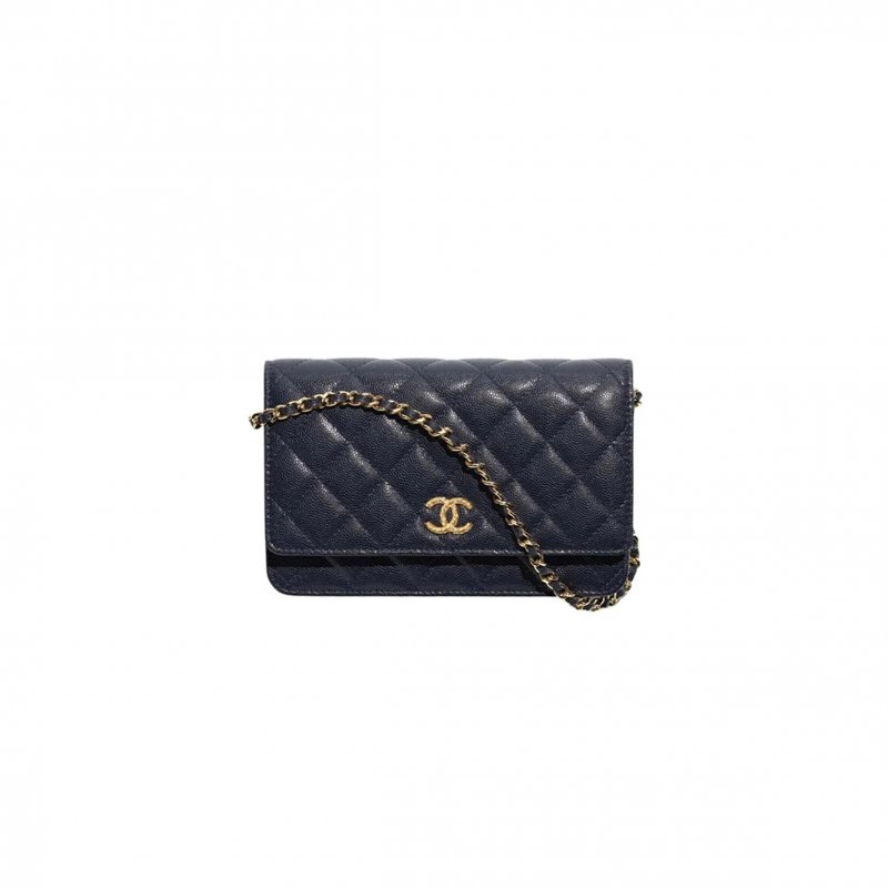 (image for) CHANEL WALLET ON CHAIN IN SHINY GRAINED CALFSKIN STRASS AND GOLD TONE METAL (19*12*3cm)