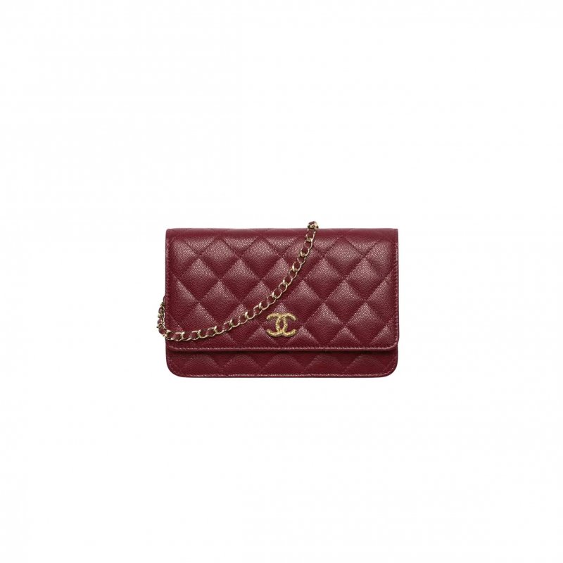 (image for) CHANEL WALLET ON CHAIN IN SHINY GRAINED CALFSKIN STRASS AND GOLD TONE METAL (19*12*3cm)