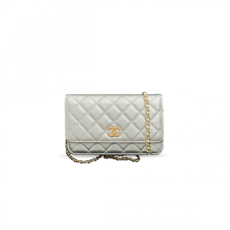 (image for) CHANEL WALLET ON CHAIN IN SHINY GRAINED CALFSKIN STRASS AND GOLD TONE METAL (19*12*3cm)
