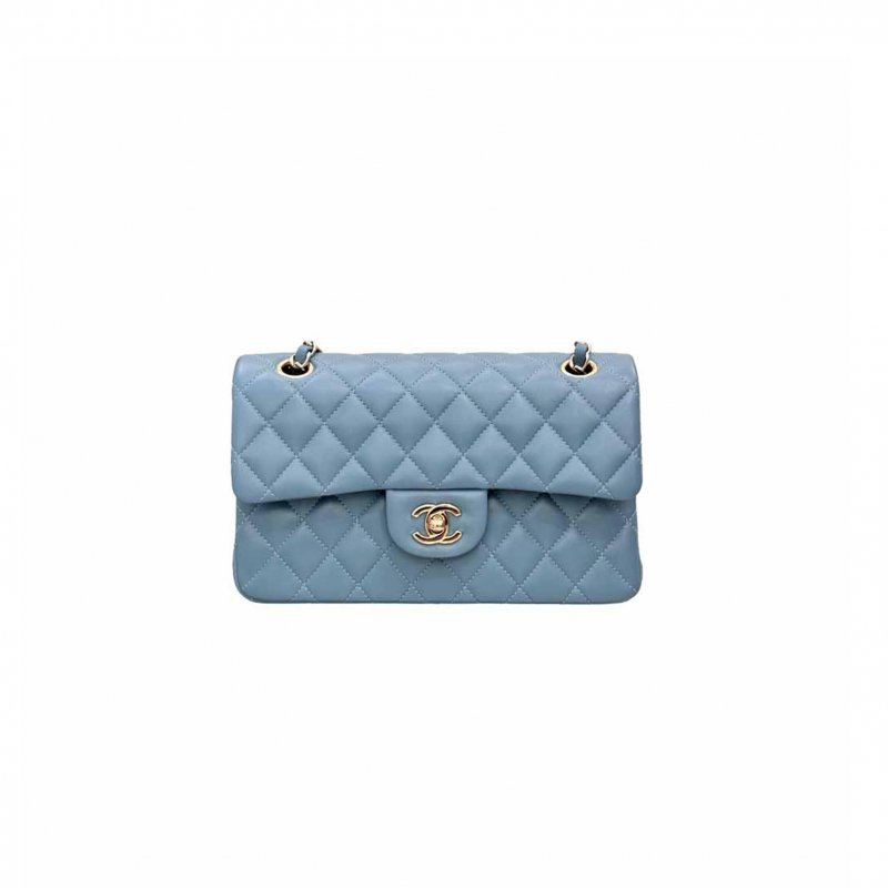 (image for) CHANEL SMALL CLASSIC FLAP BAG HAZE BLUE AS1117 (23*14.5*6cm)