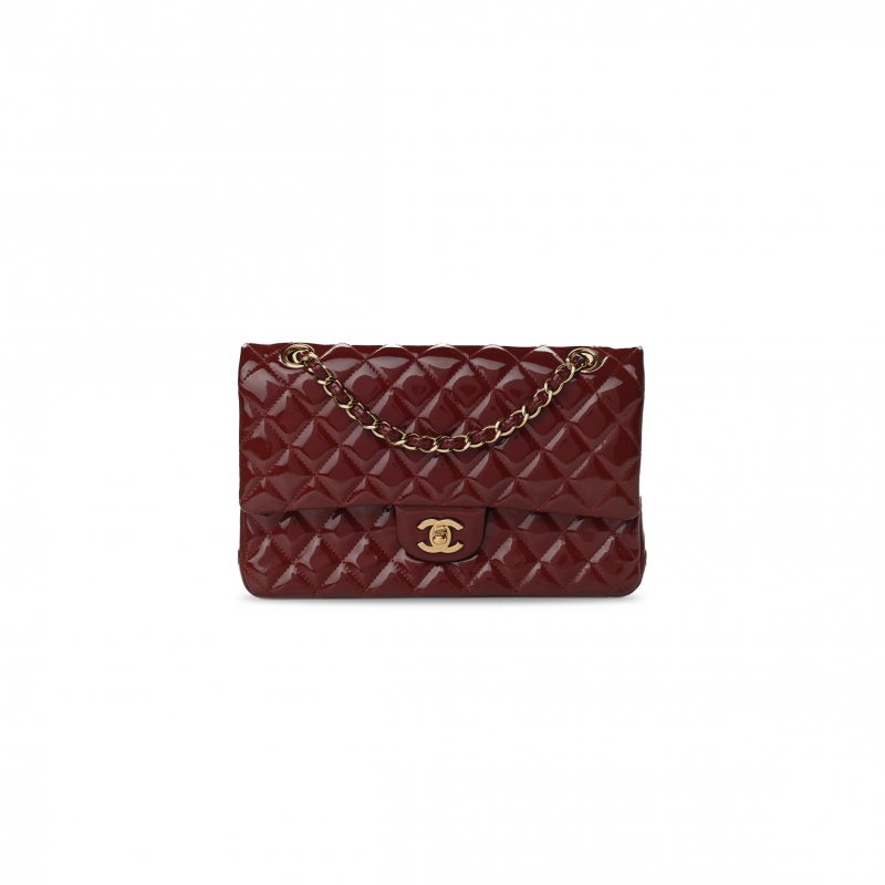 (image for) CHANEL PATENT CALFSKIN QUILTED MEDIUM DOUBLE FLAP A01112 (25*15*6cm)