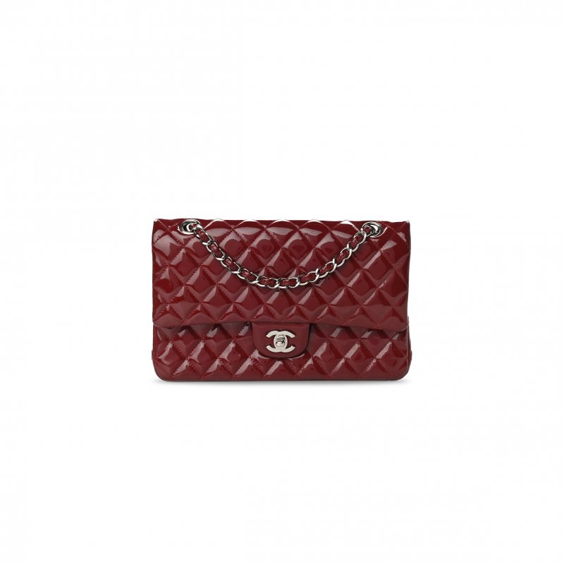 (image for) CHANEL PATENT CALFSKIN QUILTED MEDIUM DOUBLE FLAP 903130 (25*15*6cm)