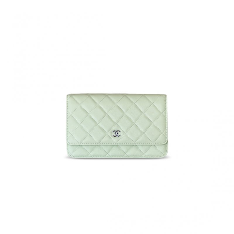 (image for) CHANEL WALLET ON CHAIN WOC CAVIAR SILVER METAL AP0250 (19*13*3.5cm)