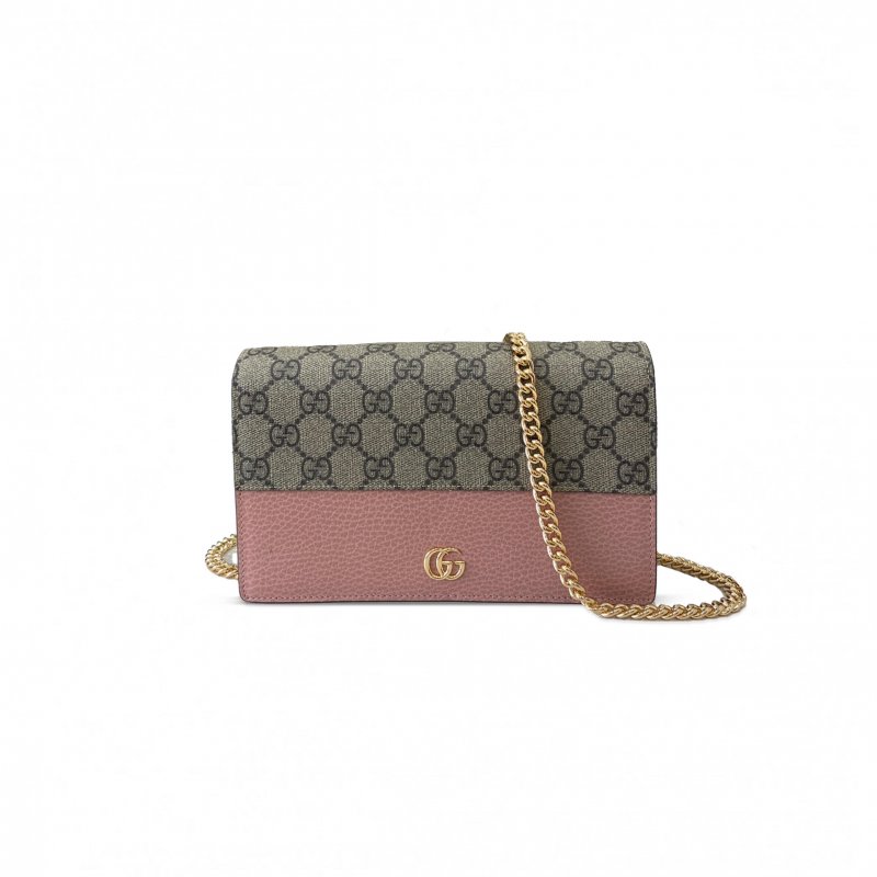 (image for) GUCCI GG MARMONT BI-COLOR WALLET ON CHAIN 497985 (20*12.5*4cm)