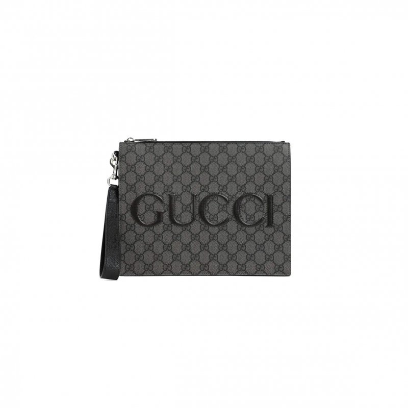 (image for) GUCCI GG SUPREME SPUNTY CALF LEATHER POUCH 768374 (28*22*3cm)