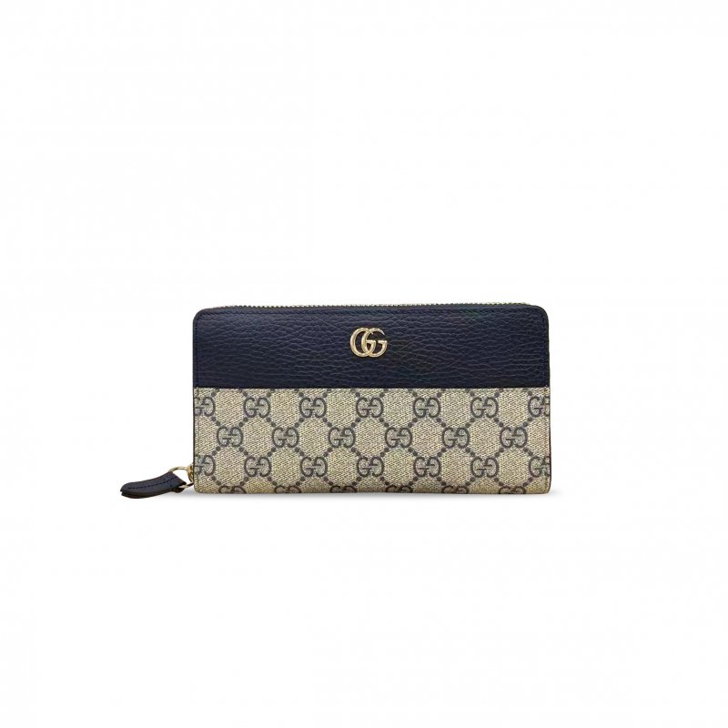 (image for) GUCCI GG MARMONT BI-COLOUR ZIP AROUND WALLET ‎456117 (19*10.5*2cm)