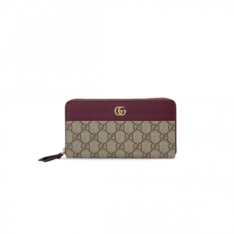 (image for) GUCCI GG MARMONT BI-COLOUR ZIP AROUND WALLET ‎456117 (19*10.5*2cm)