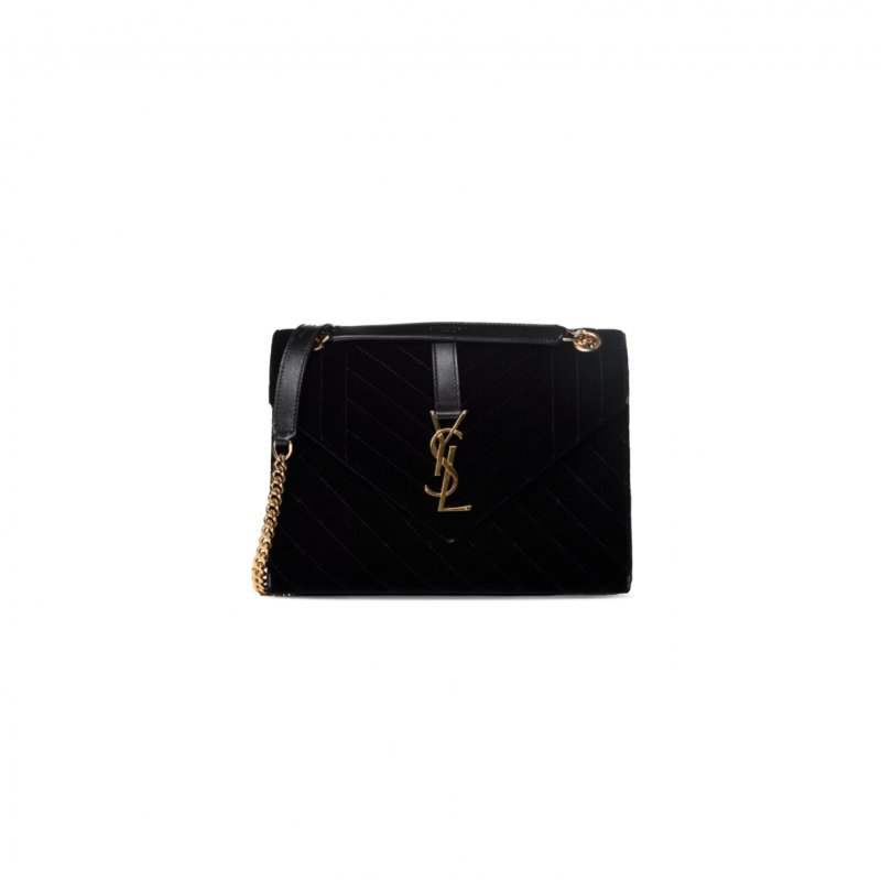 (image for) YSL ENVELOPE MEDIUM CHAIN BAG IN SUEDE SHOULDER BAG 487206759478 (24*17.5*6cm)