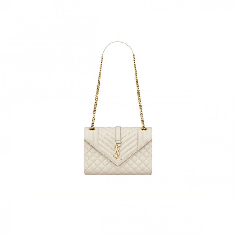 (image for) YSL ENVELOPE MEDIUM IN QUILTED GRAIN DE POUDRE EMBOSSED LEATHER 600185BOW919207 (24*17.5*6cm)