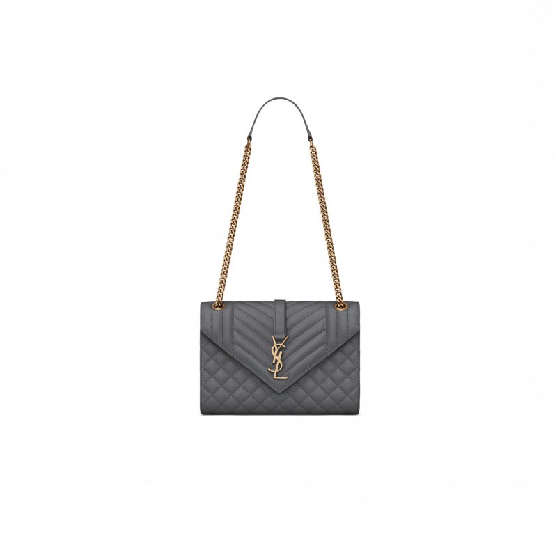 (image for) YSL ENVELOPE MEDIUM IN QUILTED GRAIN DE POUDRE EMBOSSED LEATHER 600185BOW971112 (24*17.5*6cm)