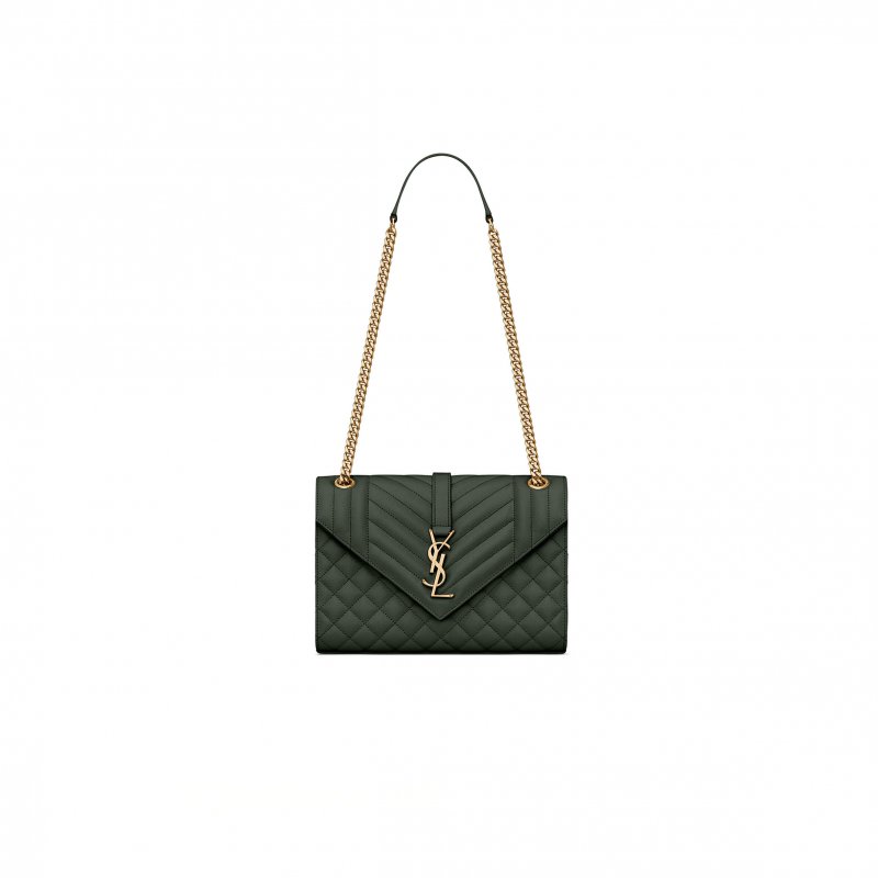 (image for) YSL ENVELOPE MEDIUM IN QUILTED GRAIN DE POUDRE EMBOSSED LEATHER 600185BOW913045 (24*17.5*6cm)