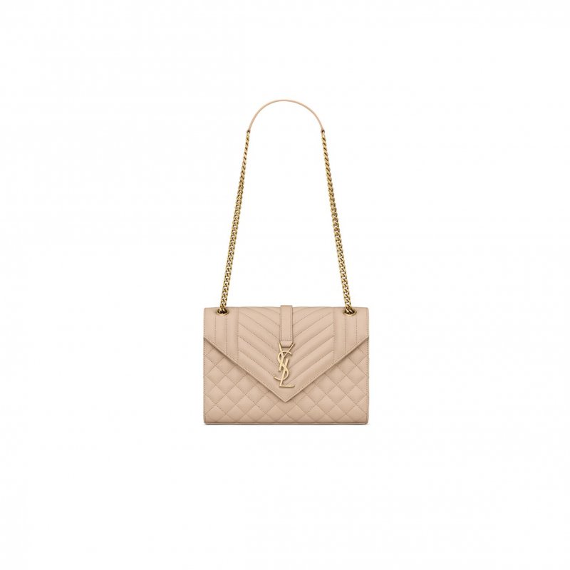 (image for) YSL ENVELOPE MEDIUM IN QUILTED GRAIN DE POUDRE EMBOSSED LEATHER 600185BOW912721 (24*17.5*6cm)