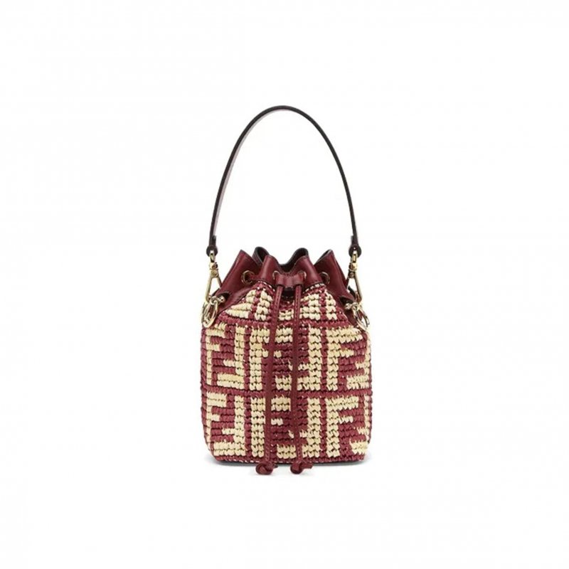 (image for) FENDI MINI MON TRESOR LOGO BUCKET BAG ANEMONE 8BS010AD6JF1C14 (18*12*10cm)