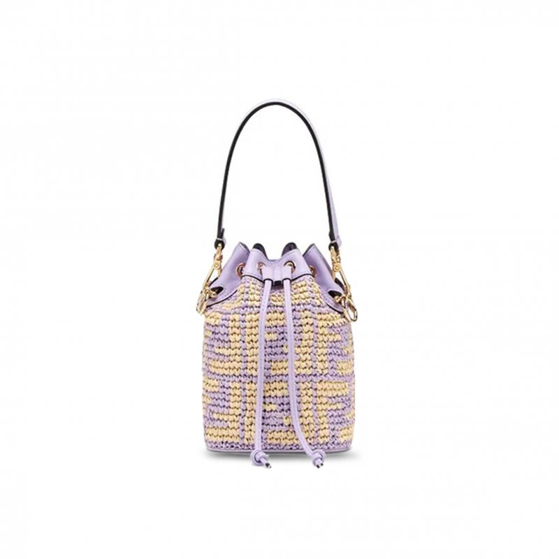 (image for) FENDI MINI MON TRESOR LOGO BUCKET BAG ANEMONE PURPLE 8BS010AD6JF1C6U (18*12*10cm)
