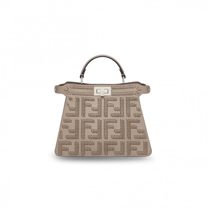 (image for) FENDI PEEKABOO ISEEU BROWN BRAIDED LEATHER BAG 8BN327ANX8F1C6L (33*25*13cm)