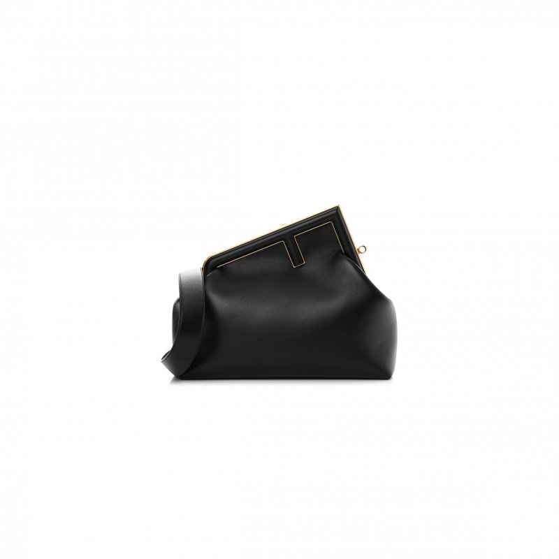 (image for) FENDI SHINY NAPPA MEDIUM FENDI FIRST BLACK (32.5*23.5*15cm)