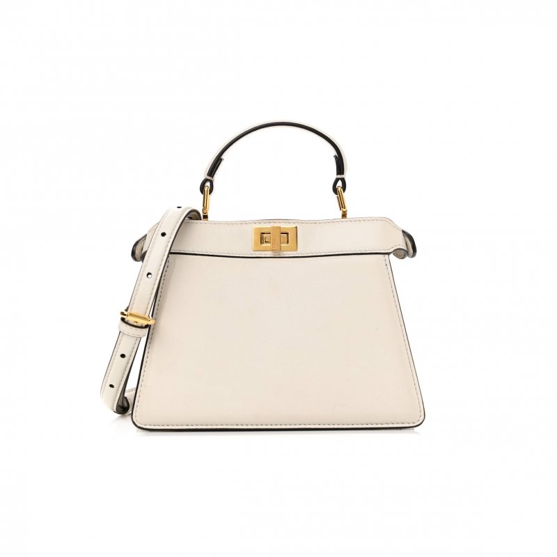 (image for) FENDI SHINY NAPPA PETITE PEEKABOO I SEE U SATCHEL WHITE (20*15*11cm)