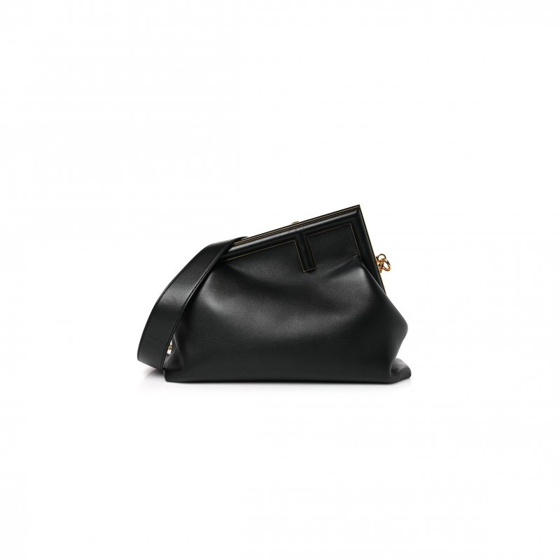 (image for) FENDI SHINY NAPPA MEDIUM FENDI FIRST BLACK (32.5*23.5*15cm)