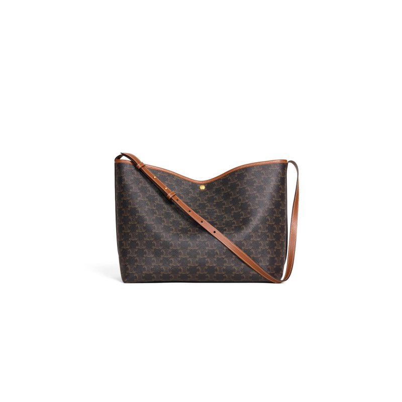 (image for) CELINE SOFT SHOPPER BAG IN TRIOMPHE CANVAS AND CALFSKIN 123912GXC.04LU (32.5*24.5*14cm)