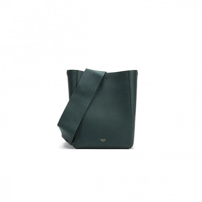 (image for) CELINE SMALL BUCKET BAG IN SANGLE SEAU PEBBLED CALFSKIN 189303AH4.31AN (25*18*12cm)