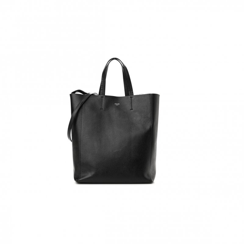(image for) CELINE GRAINED CALFSKIN SMALL VERTICAL CABAS BLACK (28*23*10cm)