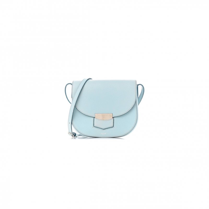 (image for) CELINE GRAINED CALFSKIN SMALL TROTTEUR PALE BLUE (18*17*4cm)